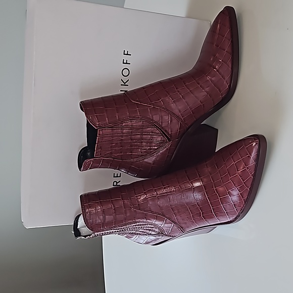 Rebecca Minkoff Shoes - NWT Rebecca Minkoff | Burgundy Croc Embossed Sabana Too Booties | Size 10